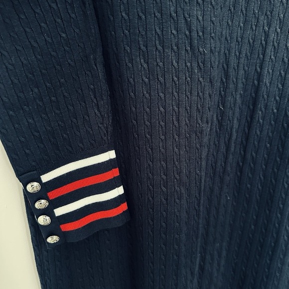 Tommy Hilfiger Dress XL Blue Cable Knit Sweater Cowl Neck Long Sleeve Preppy - Picture 6 of 6